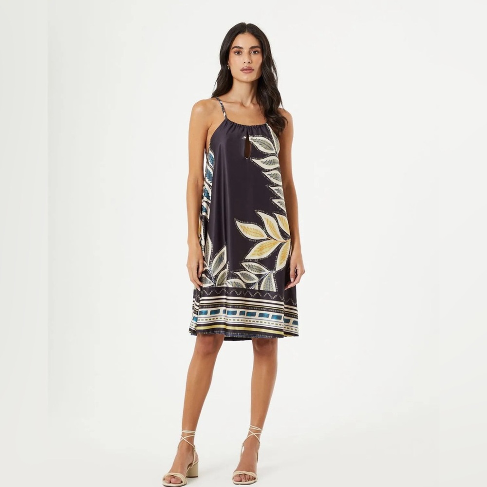 NWT Zinzane Exotic Brazilian Floral Dress with Beaded ties XL